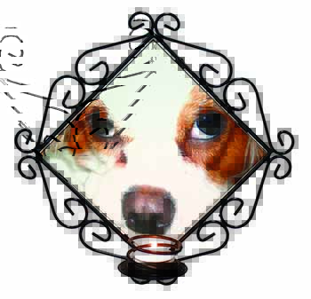 Cavalier King Charles Spaniel Wrought Iron Wall Art Candle Holder