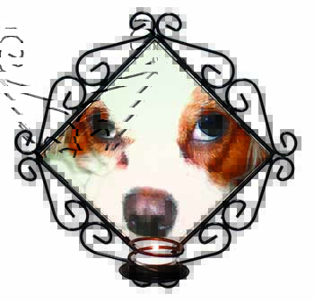 Cavalier King Charles Spaniel Wrought Iron Wall Art Candle Holder