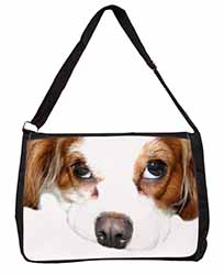 Cavalier King Charles Spaniel Large Black Laptop Shoulder Bag School/College