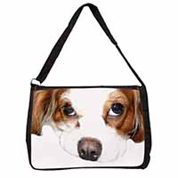 Cavalier King Charles Spaniel Large Black Laptop Shoulder Bag School/College