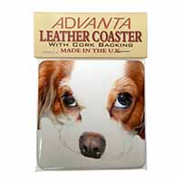 Cavalier King Charles Spaniel Single Leather Photo Coaster