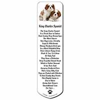 Blenheim King Charles Spaniels Bookmark, Book mark, Printed full colour