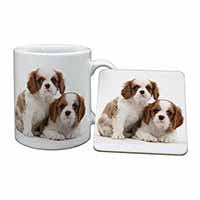 Blenheim King Charles Spaniels Mug and Coaster Set