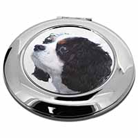 Tri-Colour King Charles Spaniel Dog Make-Up Round Compact Mirror