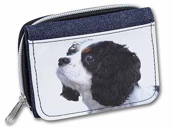 Tri-Colour King Charles Spaniel Dog Unisex Denim Purse Wallet