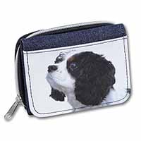 Tri-Colour King Charles Spaniel Dog Unisex Denim Purse Wallet