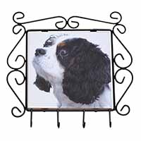 Tri-Colour King Charles Spaniel Dog Wrought Iron Key Holder Hooks