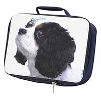 Tri-Colour King Charles Spaniel Dog Navy Insulated School Lunch Box/Picnic Bag