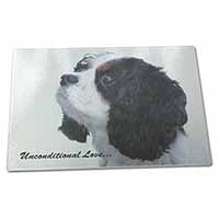 Large Glass Cutting Chopping Board Tri-Col King Charles-With Love