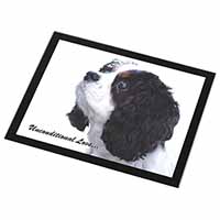 Tri-Col King Charles-With Love Black Rim High Quality Glass Placemat