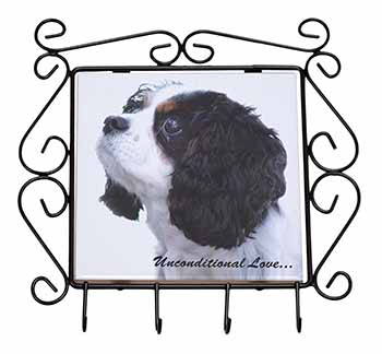 Tri-Col King Charles-With Love Wrought Iron Key Holder Hooks