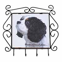Tri-Col King Charles-With Love Wrought Iron Key Holder Hooks