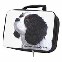 Tri-Col King Charles-With Love Black Insulated School Lunch Box/Picnic Bag
