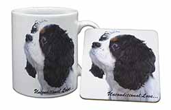 Tri-Col King Charles-With Love Mug and Coaster Set