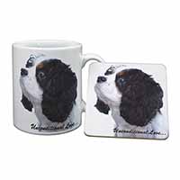 Tri-Col King Charles-With Love Mug and Coaster Set