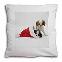 Christmas King Charles Soft White Velvet Feel Scatter Cushion