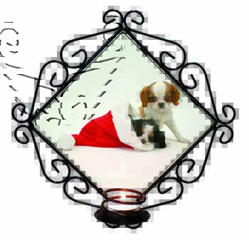 Christmas King Charles Wrought Iron Wall Art Candle Holder