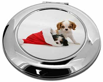 Christmas King Charles Make-Up Round Compact Mirror