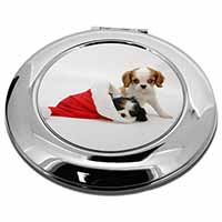 Christmas King Charles Make-Up Round Compact Mirror