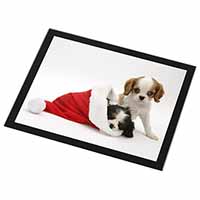 Christmas King Charles Black Rim High Quality Glass Placemat