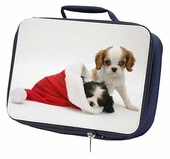 Christmas King Charles Navy Insulated School Lunch Box/Picnic Bag