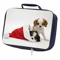 Christmas King Charles Navy Insulated School Lunch Box/Picnic Bag