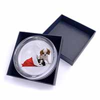 Christmas King Charles Glass Paperweight in Gift Box