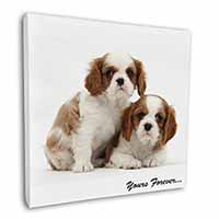 Blenheim King Charles Spaniels Square Canvas 12"x12" Wall Art Picture Print