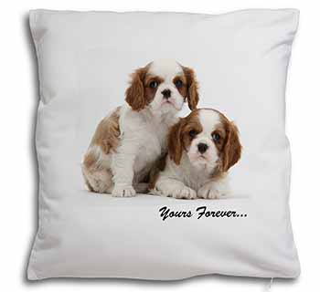 Blenheim King Charles Spaniels Soft White Velvet Feel Scatter Cushion