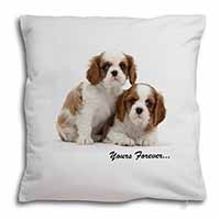 Blenheim King Charles Spaniels Soft White Velvet Feel Scatter Cushion