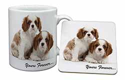 Blenheim King Charles Spaniels Mug and Coaster Set