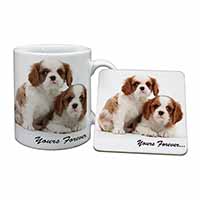 Blenheim King Charles Spaniels Mug and Coaster Set