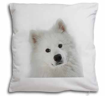 Samoyed Dog Soft White Velvet Feel Scatter Cushion