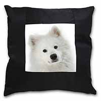 Samoyed Dog Black Satin Feel Scatter Cushion