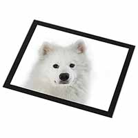 Samoyed Dog Black Rim High Quality Glass Placemat