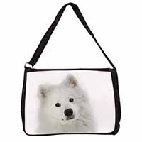 Samoyed Dog Large Black Laptop Shoulder Bag School/College