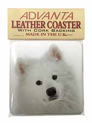 Samoyed Dog Single Leather Photo Coaster