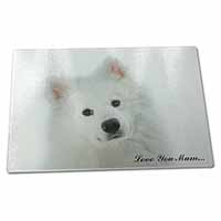 Large Glass Cutting Chopping Board Samoyed Dog 