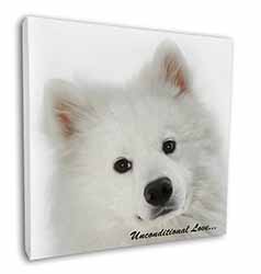 Samoyed Dog with Love Square Canvas 12"x12" Wall Art Picture Print