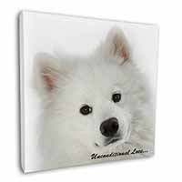 Samoyed Dog with Love Square Canvas 12"x12" Wall Art Picture Print