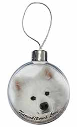 Samoyed Dog with Love Christmas Bauble