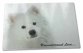 Large Glass Cutting Chopping Board Samoyed Dog with Love