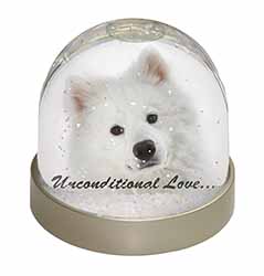 Samoyed Dog with Love Snow Globe Photo Waterball