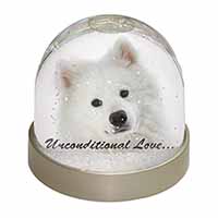 Samoyed Dog with Love Snow Globe Photo Waterball