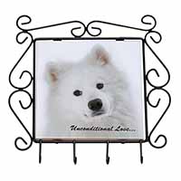 Samoyed Dog with Love Wrought Iron Key Holder Hooks