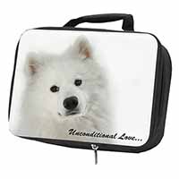 Samoyed Dog with Love Black Insulated School Lunch Box/Picnic Bag