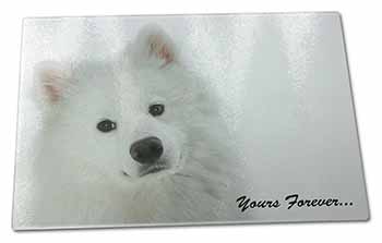 Large Glass Cutting Chopping Board Samoyed Dog 