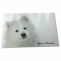 Large Glass Cutting Chopping Board Samoyed Dog 