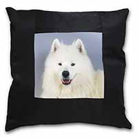 Samoyed Dog Black Satin Feel Scatter Cushion