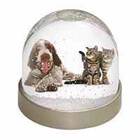 Italian Spinone Dog and Kittens Snow Globe Photo Waterball